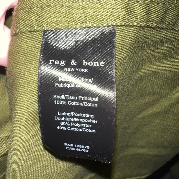 rag & bone Lorenz Cotton Army Green Military Jacket NWT Size XS - Picture 8 of 12